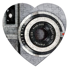 Vintage Camera Jigsaw Puzzle (heart) by Nexatart