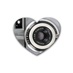 Vintage Camera Heart Coaster (4 Pack)  by Nexatart