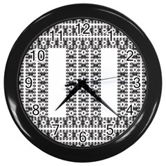 Pattern Background Texture Black Wall Clocks (black) by Nexatart