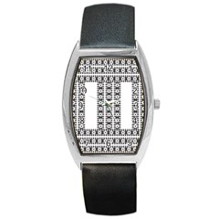 Pattern Background Texture Black Barrel Style Metal Watch