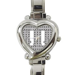 Pattern Background Texture Black Heart Italian Charm Watch