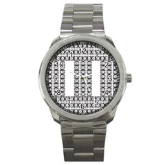 Pattern Background Texture Black Sport Metal Watch