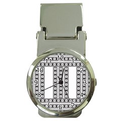 Pattern Background Texture Black Money Clip Watches