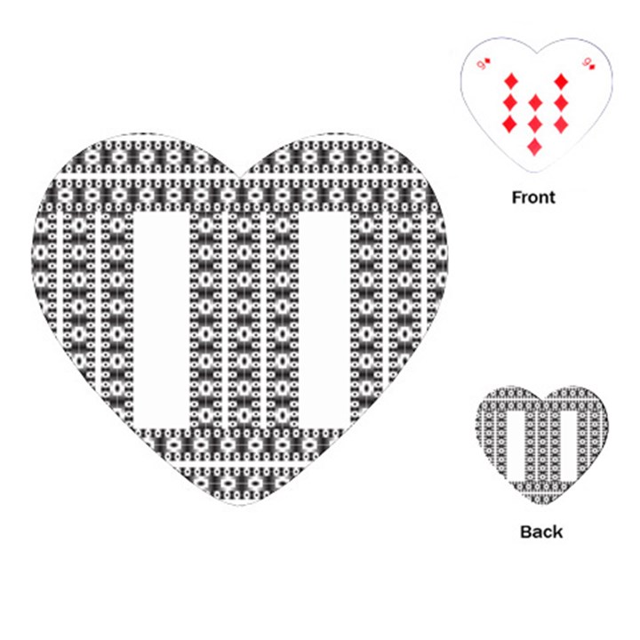 Pattern Background Texture Black Playing Cards (Heart) 