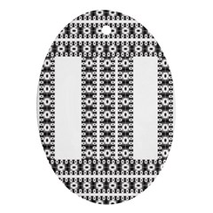 Pattern Background Texture Black Oval Ornament (two Sides) by Nexatart