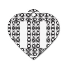 Pattern Background Texture Black Dog Tag Heart (One Side)