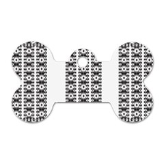 Pattern Background Texture Black Dog Tag Bone (One Side)