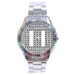 Pattern Background Texture Black Stainless Steel Analogue Watch