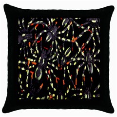 Spiders Background Throw Pillow Case (black) by Nexatart