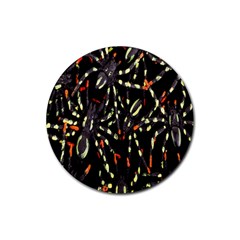 Spiders Background Rubber Round Coaster (4 Pack)  by Nexatart