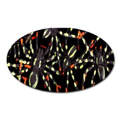 Spiders Background Oval Magnet by Nexatart