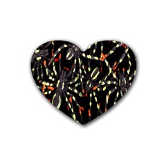 Spiders Background Heart Coaster (4 Pack)  by Nexatart