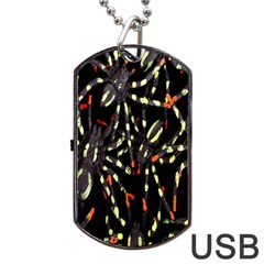 Spiders Background Dog Tag Usb Flash (one Side) by Nexatart