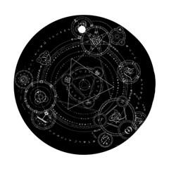 Formal Magic Circle Round Ornament (two Sides) by Nexatart