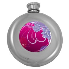 Love Flowers Round Hip Flask (5 Oz) by Nexatart