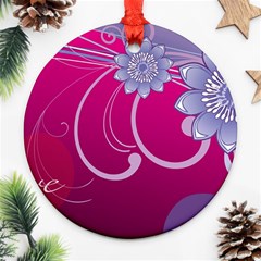 Love Flowers Round Ornament (two Sides)