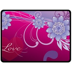 Love Flowers Fleece Blanket (large)  by Nexatart