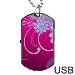 Love Flowers Dog Tag Usb Flash (one Side) by Nexatart