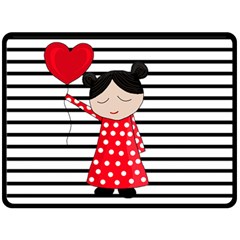 Valentines Day Girl 2 Fleece Blanket (large) 