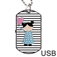 Valentines Day Design Dog Tag Usb Flash (one Side) by Valentinaart