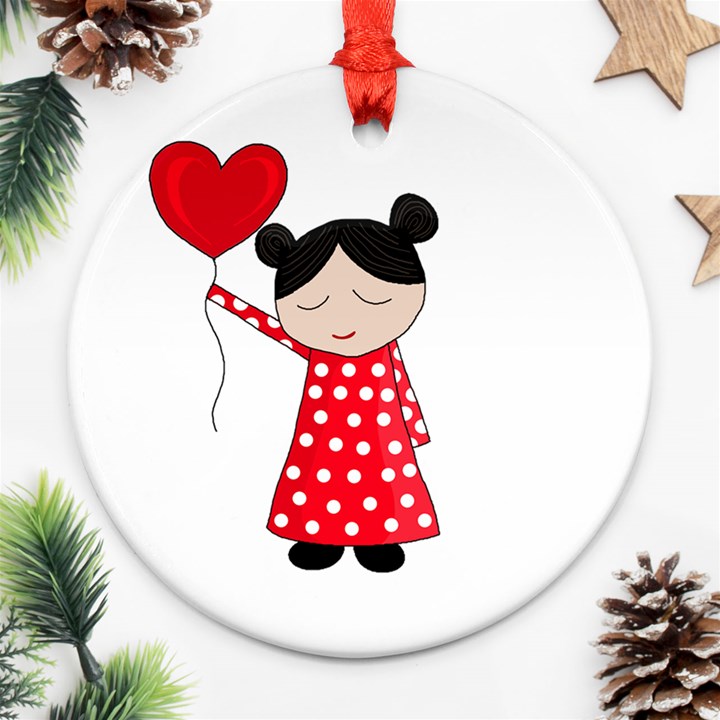 Girl in love Ornament (Round)