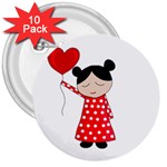 Girl in love 3  Buttons (10 pack)  Front