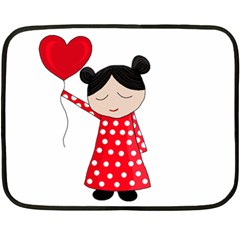 Girl In Love Fleece Blanket (mini) by Valentinaart