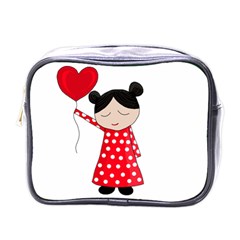 Girl In Love Mini Toiletries Bags by Valentinaart