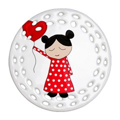 Girl In Love Ornament (round Filigree)