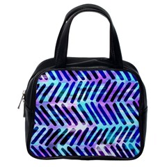 Blue Tribal Chevrons  Classic Handbags (one Side) by KirstenStar