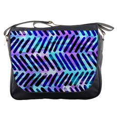 Blue Tribal Chevrons  Messenger Bags by KirstenStar