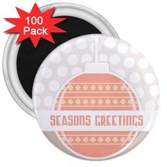 Merry Christmas 3  Magnets (100 Pack)