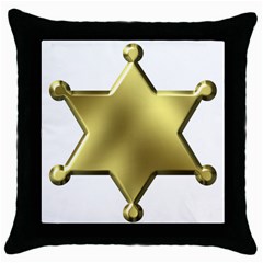 Sheriff Badge Clip Art Throw Pillow Case (black) by Nexatart