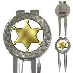 Sheriff Badge Clip Art 3-in-1 Golf Divots by Nexatart