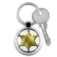 Sheriff Badge Clip Art Key Chains (round)  by Nexatart