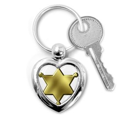 Sheriff Badge Clip Art Key Chains (heart)  by Nexatart