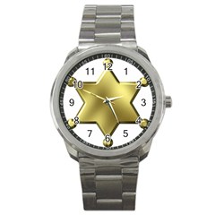 Sheriff Badge Clip Art Sport Metal Watch by Nexatart