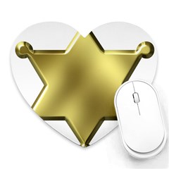 Sheriff Badge Clip Art Heart Mousepads by Nexatart