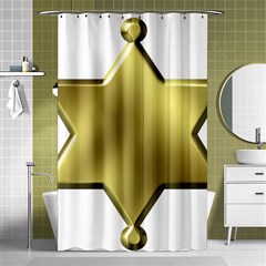 Sheriff Badge Clip Art Shower Curtain 48  X 72  (small)  by Nexatart