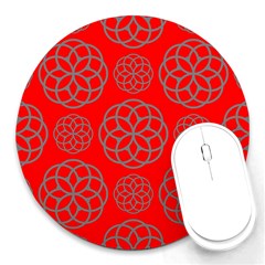 Geometric Circles Seamless Pattern Round Mousepads by Nexatart