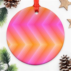 Pattern Background Pink Orange Round Ornament (two Sides) by Nexatart