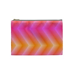 Pattern Background Pink Orange Cosmetic Bag (medium)  by Nexatart