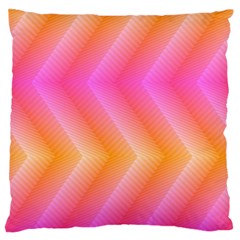 Pattern Background Pink Orange Large Flano Cushion Case (one Side) by Nexatart