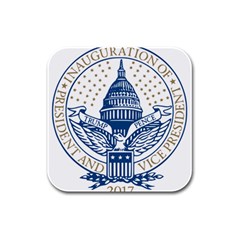 Presidential Inauguration Usa Republican President Trump Pence 2017 Logo Rubber Square Coaster (4 Pack) 