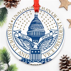 Presidential Inauguration Usa Republican President Trump Pence 2017 Logo Round Ornament (two Sides)