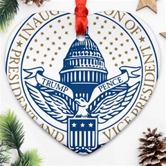 Presidential Inauguration Usa Republican President Trump Pence 2017 Logo Heart Ornament (two Sides)