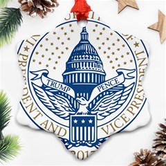 Presidential Inauguration Usa Republican President Trump Pence 2017 Logo Snowflake Ornament (two Sides)