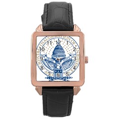 Presidential Inauguration Usa Republican President Trump Pence 2017 Logo Rose Gold Leather Watch 