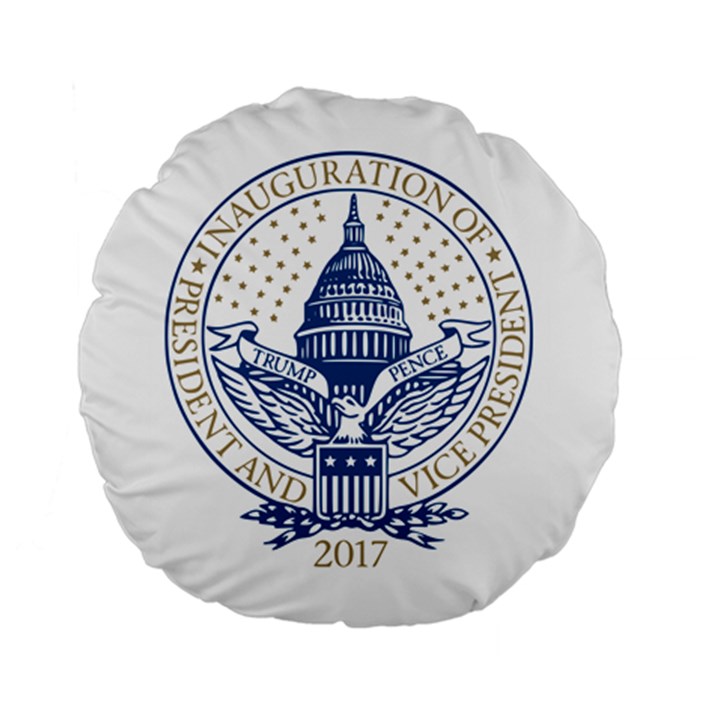 Presidential Inauguration USA Republican President Trump Pence 2017 Logo Standard 15  Premium Flano Round Cushions