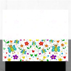 Cute Butterflies And Flowers Pattern Rectangular Jigsaw Puzzl by Valentinaart